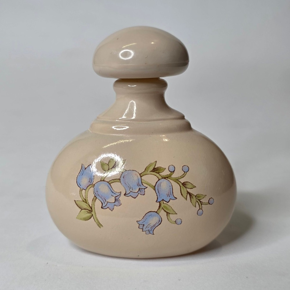 Vintage Avon Timeless Ultra Cologne Empty Glass Bottle Blue Floral Bell Flower